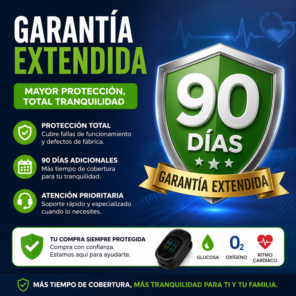⭐ Garantía Extendida 90 Días