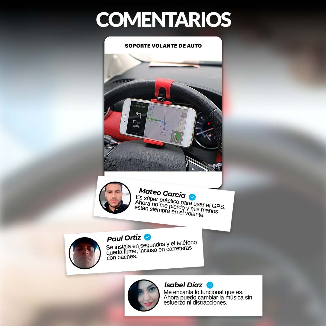 VOLANTECLICK |SOPORTE PARA VOLANTE DE AUTO | PROMO 5 UNIDADES