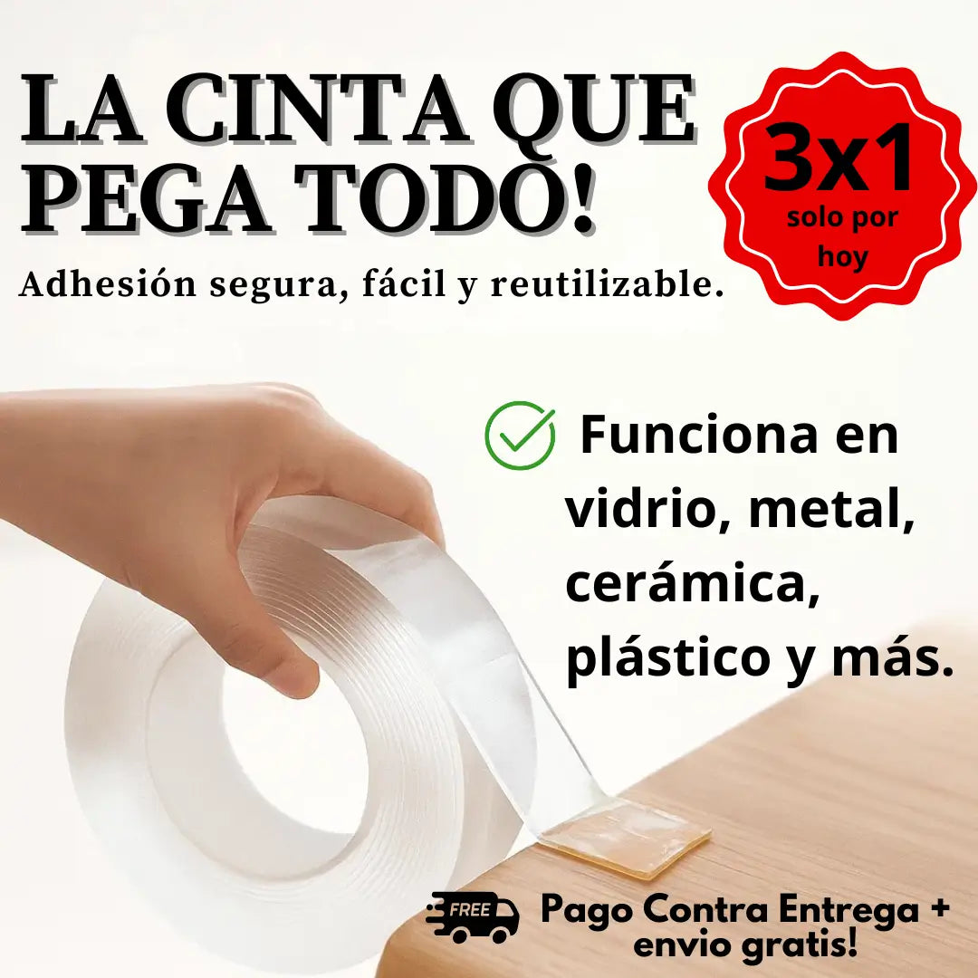 ¡PROMO 3X1! Cinta Doble Faz: Fija, Organiza y Decora sin Dañar tus Superficies