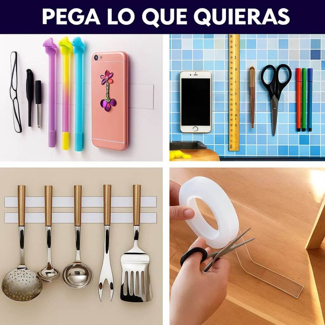 ¡PROMO 3X1! Cinta Doble Faz: Fija, Organiza y Decora sin Dañar tus Superficies