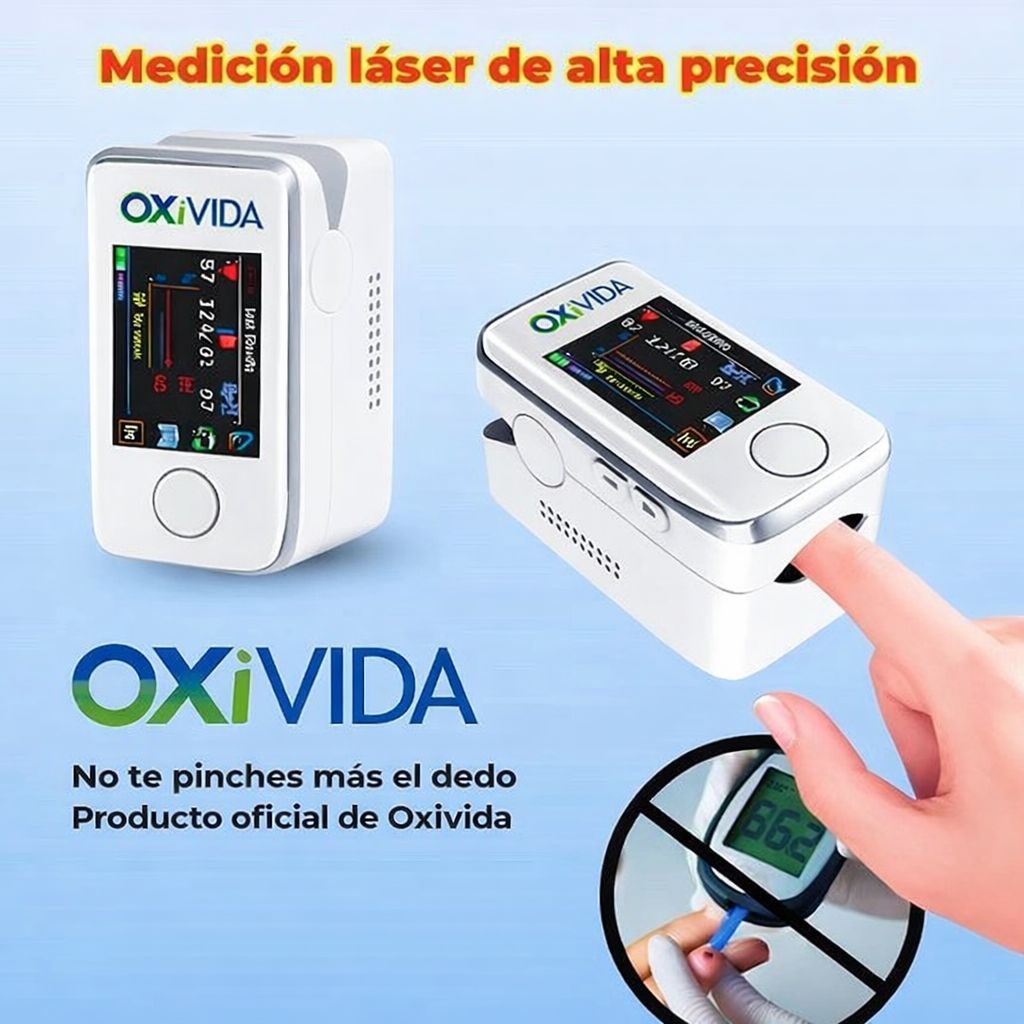 🔥 OxiVida™ 3 en 1 | Mide Glucosa, Oxígeno y Ritmo Cardíaco Sin Pinchar el Dedo
