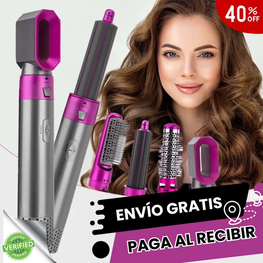 Cepillo Luce Bella 5 en 1 ORIGINAL – Seca, Alisa y Riza con Acabado de Salón Sin Frizz