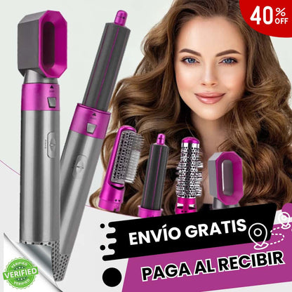 Cepillo Luce Bella 5 en 1 ORIGINAL – Seca, Alisa y Riza con Acabado de Salón Sin Frizz