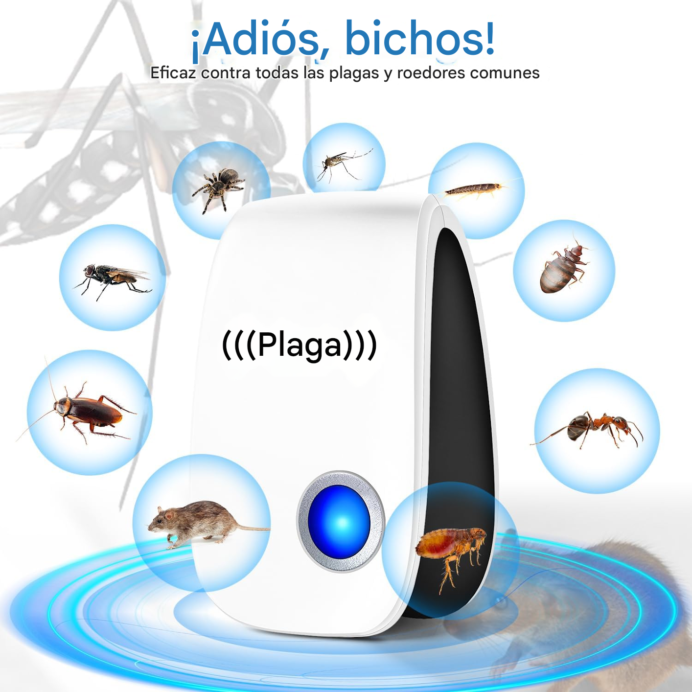 REPELENTE ULTRASÓNICO DE INSECTOS 2 x 1